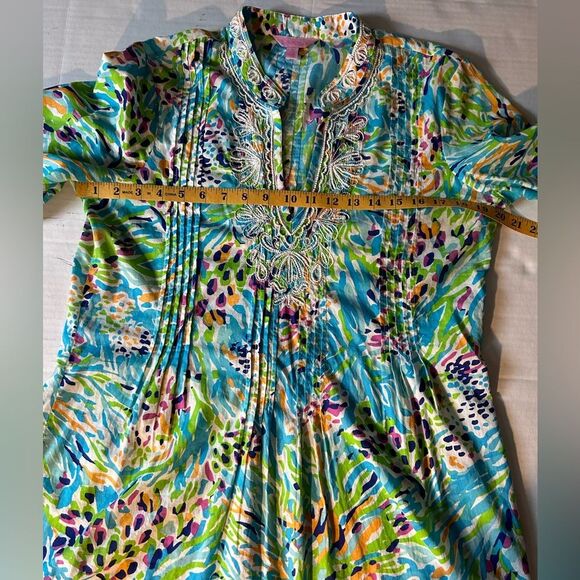 Lilly Pulitzer Beaded Sea Soirée Saratoga Tunic Top Size M - Picture 3 of 8